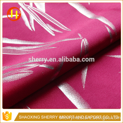 Satin print foil fashion weave fabric for dress